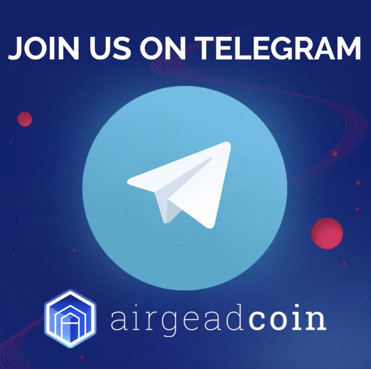 Hey everyone! Join us on Telegram to keep up to date with the latest AirgeadCoin news.

👉t.me/Airgeadcoin_Of…

#BlockchainMedia #AirgeadCoin #ICO #giveaway #telegram #gold #crypto