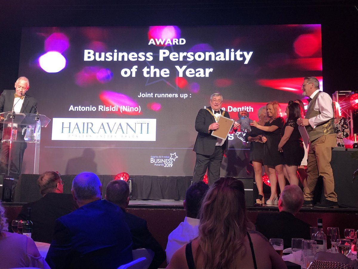 KeighleyABA's tweet photo. Well done Antonio Risidi from Hairavanti and Lance Dentith from @lsprints chosen as special recognition for the Business Personality of the Year Award! #KABA2019 https://t.co/xLZ0poApfx