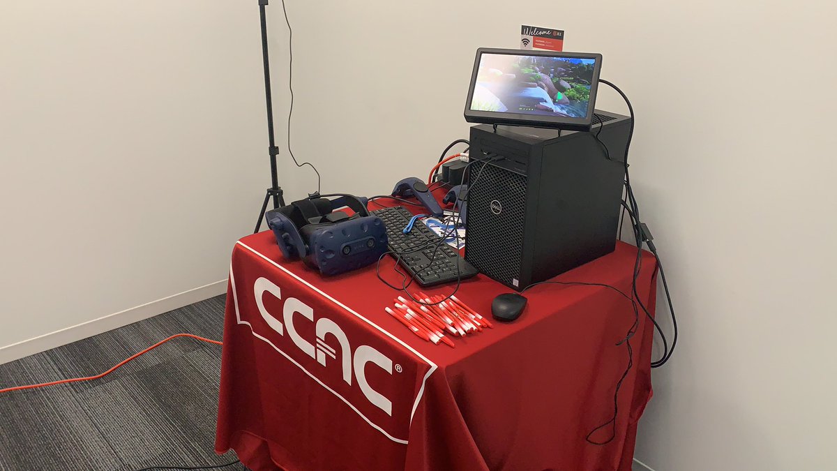 CCAC_mmc's tweet photo. @vrara_pgh Getting ready for the big #PittsburghAI event. @ccac showing off some unreal and vice pro fun! https://t.co/V7PX5nU61T