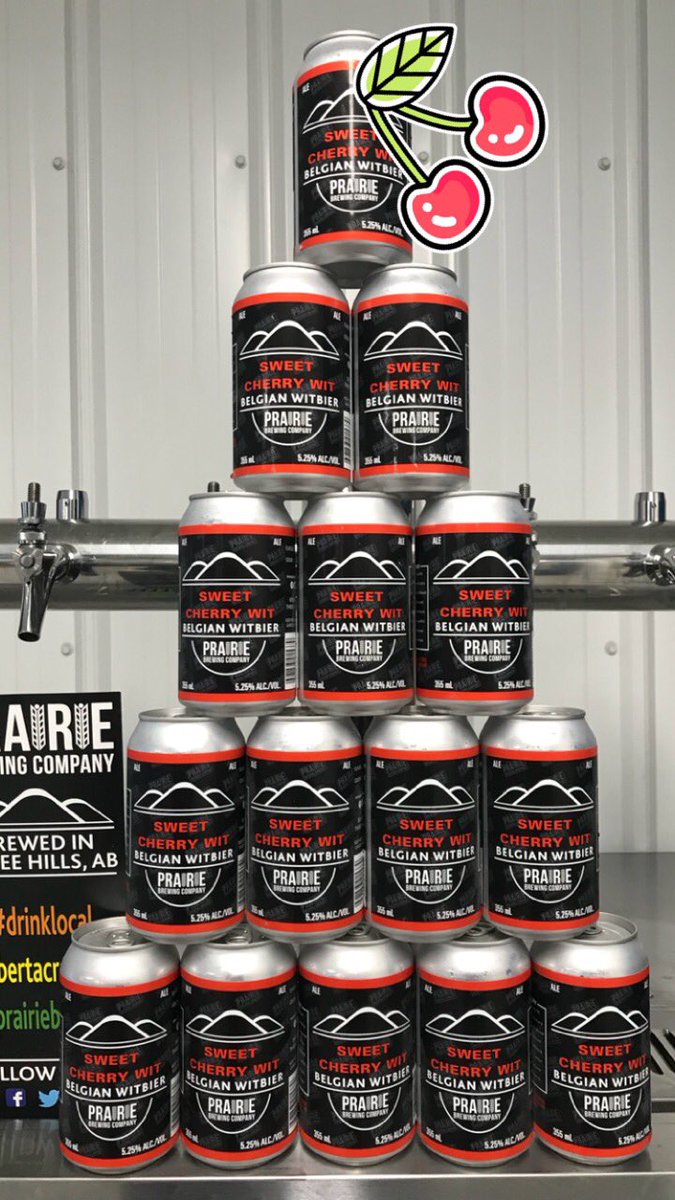 It's the first day of summer and also the first day that our Sweet Cherry Wit is available! This Belgian witbier is a refreshing twist on a classic favourite. Brewed with real fruit and packaged unfiltered, this beer is a perfect balance between sweet and wheat. #prairiebrewco