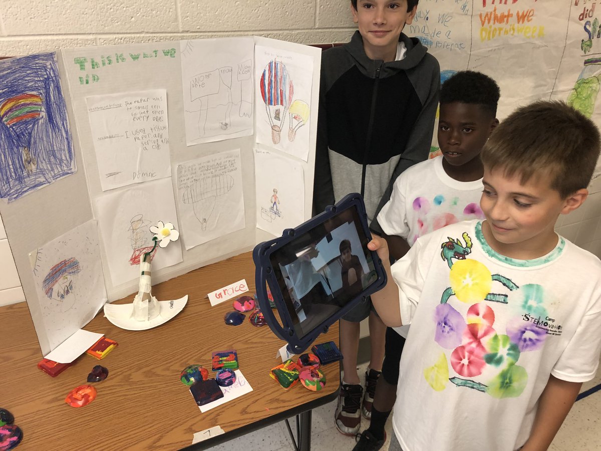 RoundHillES's tweet photo. Great final day #CampSTEMovation Expo! The kids had a great time sharing what they created this week! #unrulysplats #rhlsteam #rhes19 https://t.co/FkYf3Q8p0l