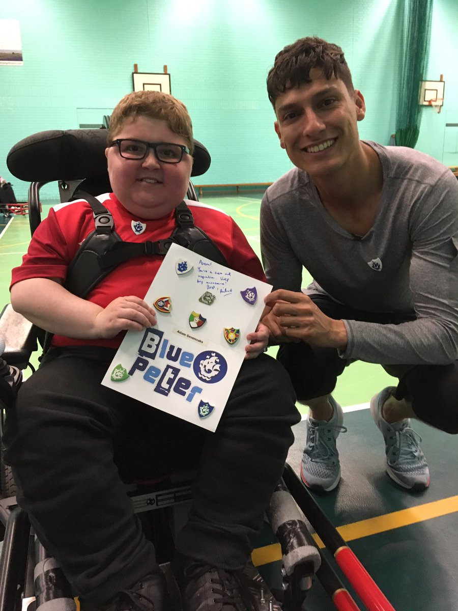 malcolmsevenoa4's tweet photo. Thanks @RichieDriss &amp; #BluePeter for visiting @afcbwarriors hopefully this will #inspire others to take up powerchair football @MDUK_Catherine @The_WFA @MeadowcroftRob @Nelkcarps @GStarkeyMidha @benabberstein @Linds_bluepeter https://t.co/9GgqeMyf7m
