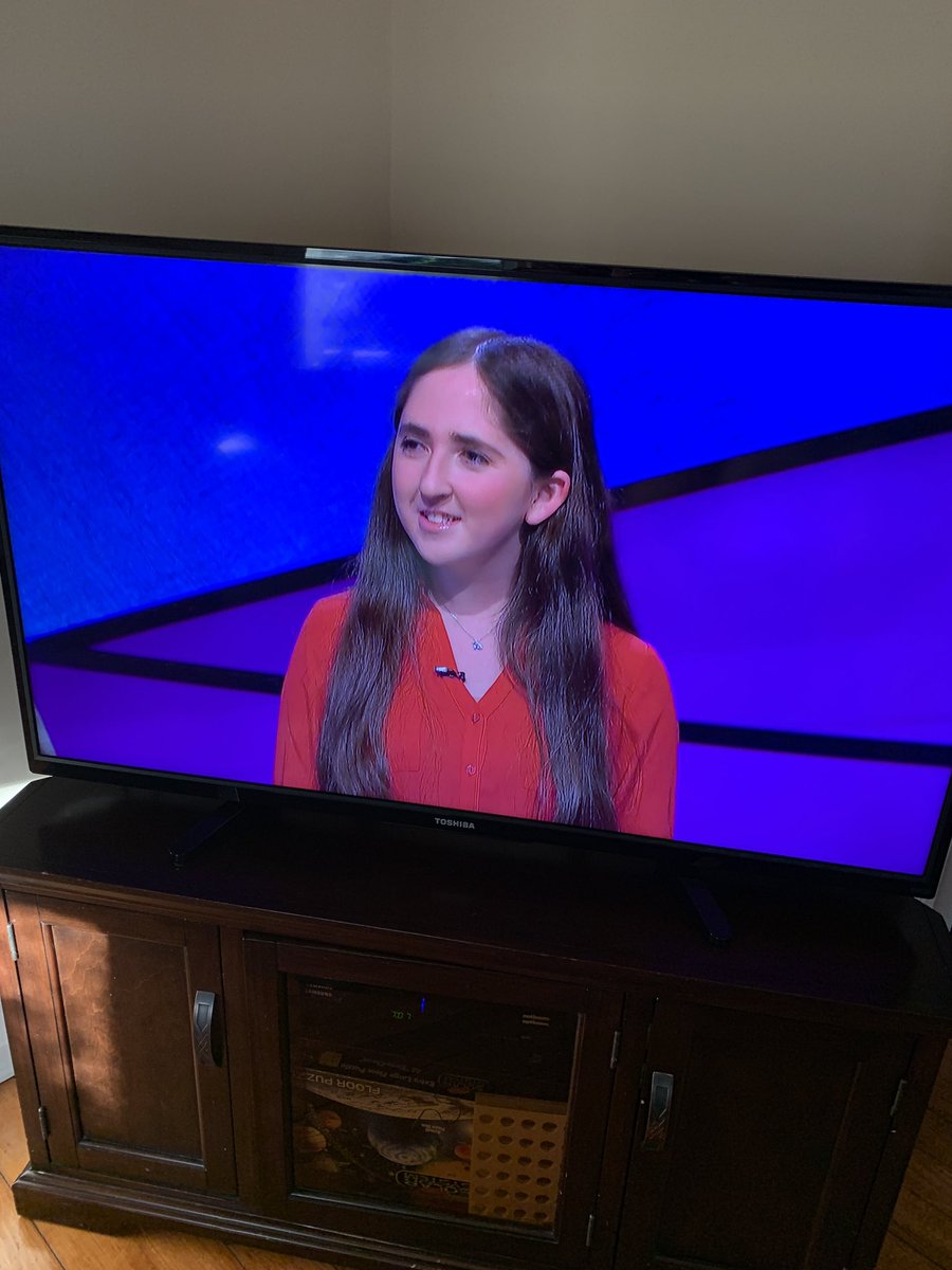 CMDunlapCT's tweet photo. So proud of Hannah and the way she demonstrated her knowledge and represented her school community #Stamford She is an example of #WhyStamford @DrTamuLucero @mikefrinaldi @olympiaeducates We are Westhill and proud of you!  @Jeopardy https://t.co/EEdURE7wFB