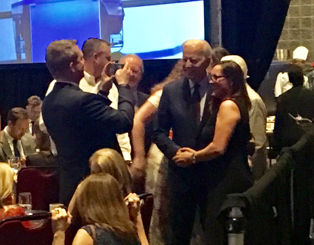 AndyShain's tweet image. .@scdp dinner draws 2020 crowd: @JamesSmithforSC takes a photo of @JoeBiden, who encouraged Smith to run for governor last year