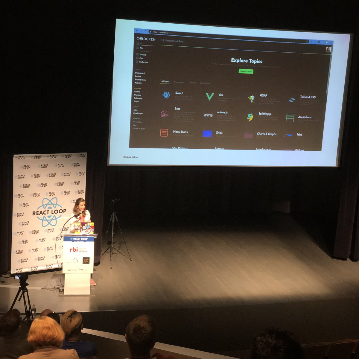 jbrancha's tweet image. Cassidy Williams showing us @CodePenโs incremental shift from Rails/jQuery to React+Redux to React+Apollo+GraphQL.
Full rewrites are rarely realistic, so itโs encouraging to hear about real world incremental rewrites. #ReactLoop19
