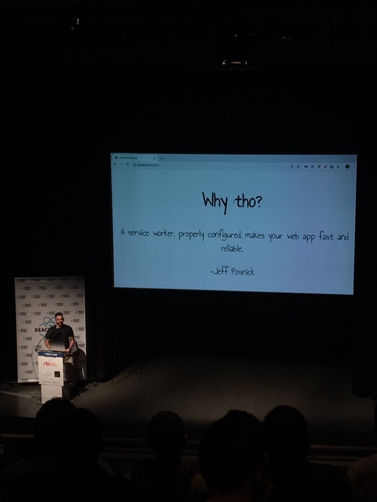 hdjirdeh's tweet image. @iamtylerwclark starting off his talk with a useful quote from @jeffposnick 

#ReactLoop19