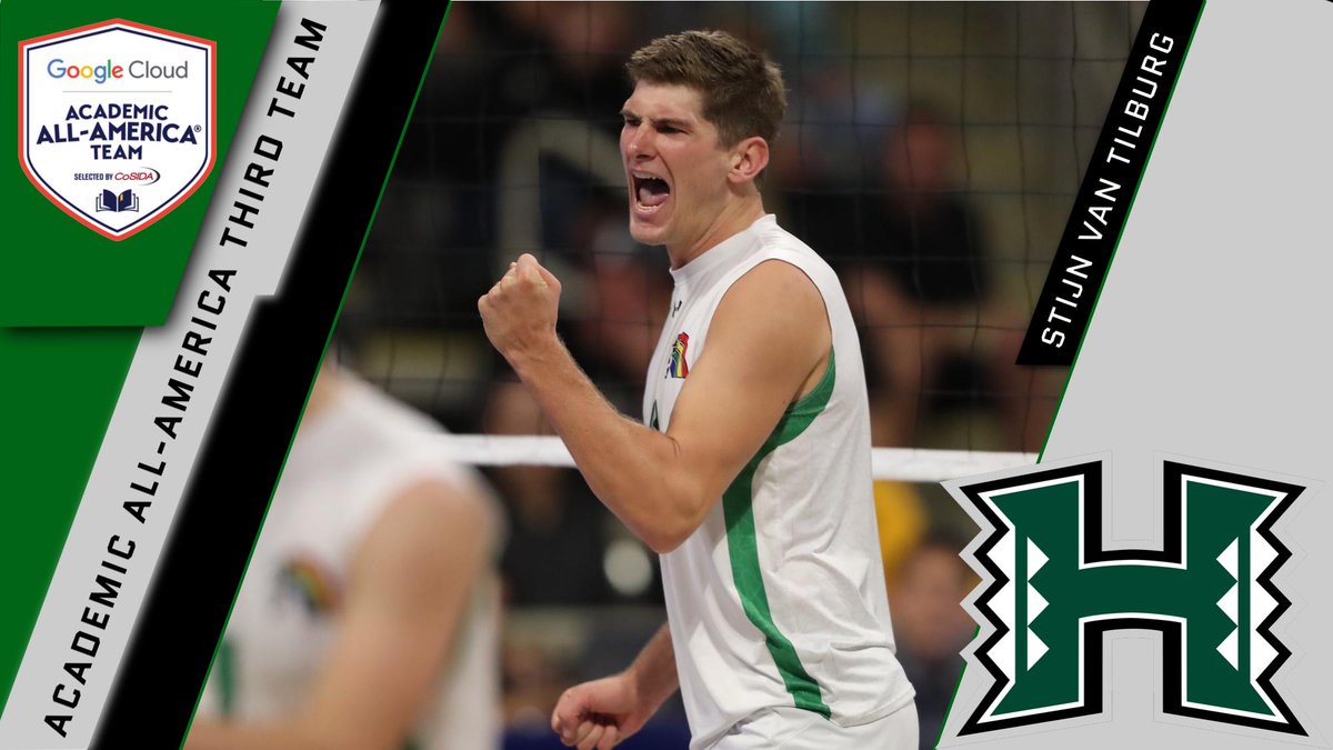 Congrats 🤙🏽 to @stijnvtilburg for being named to the @CoSIDAAcadAA Third Team! A tremendous achievement! 🏐📚🎓 Read more ➡️: ow.ly/RIRe50uKfzg #HawaiiMVB 🌈