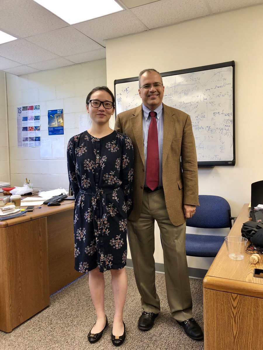 Congratulations to <a href="/DukePhysics/">Duke Physics</a> graduate student and #QCD group member Yingru Xu for successfully defending her PhD thesis on the Data Driven Analysis of Heavy Quark Transport in Relativistic Heavy Ion Collisions! Great job, Dr Xu!