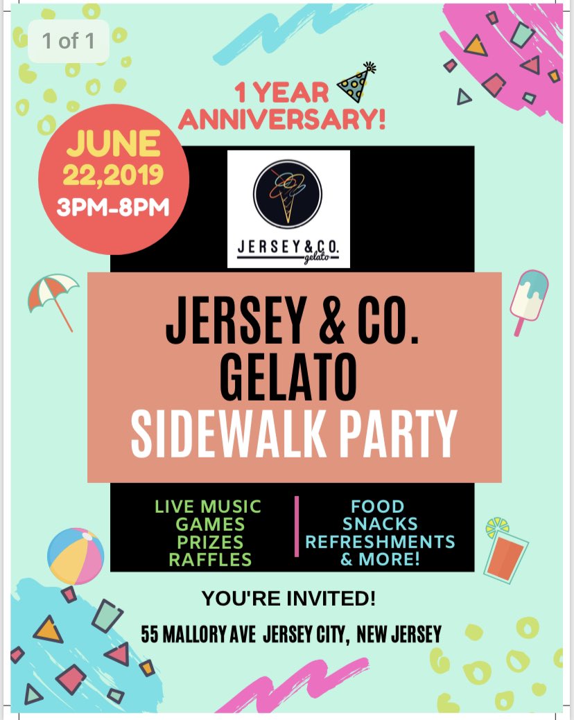 HAPPY 1st DAY OF SUMMER! ☀️

What better way to bring in the sunny weather than with Jersey &amp; Co Gelato?

We’ve got a fun day lined up tomorrow for our Sidewalk Party. See you there!

#jerseycity #anniversary #party #summer #vibes #celebrate #Jerseyandcogelato #jcmakeityours