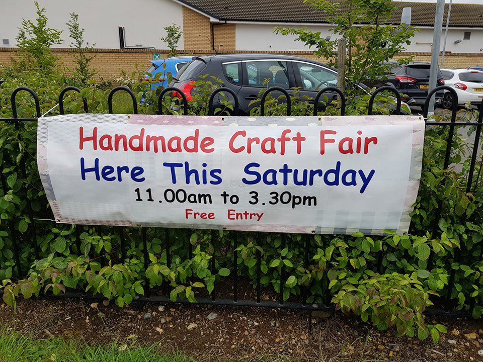 HandcraftedRug's tweet photo. If you're coming to visit us tomorrow, then look out for our banner up outside the Community Centre. https://t.co/JMl24XOxfo