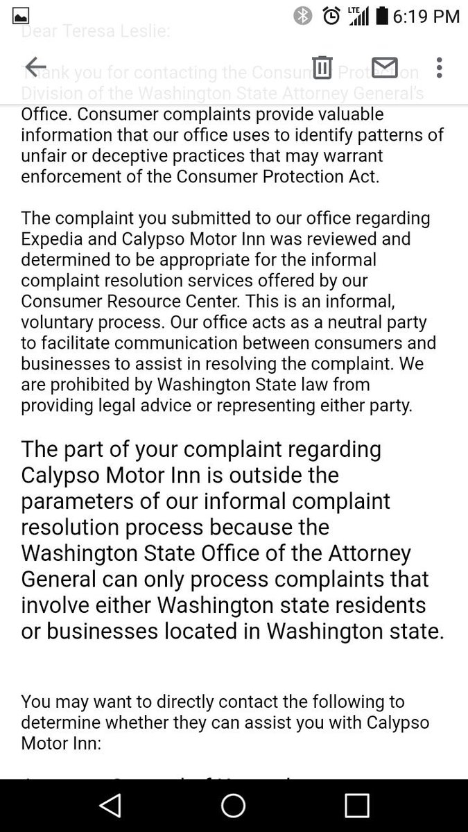 terleslie's tweet photo. @hdprescott1 @hotelsdotcom Attorney General does help https://t.co/QqdaWNA4KS