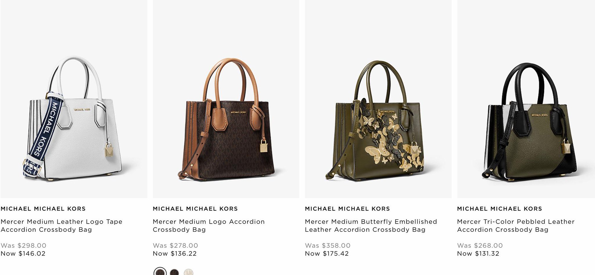 michael michael kors mercer medium butterfly embellished leather accordion crossbody bag