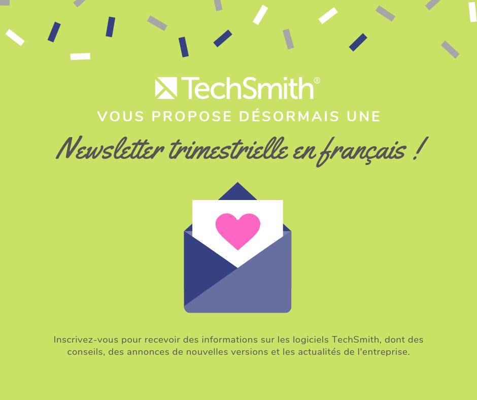 kapitec11's tweet photo. Inscrivez-vous dès maintenant pour recevoir la newsletter de @TechSmith ! 
https://t.co/6qvcaIXrW6
#Camtasia #Snagit https://t.co/MDb3jf9UQX