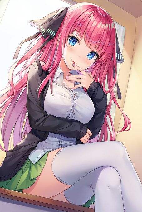 Hitsu @ OffkaiさんがTwitterに投稿した中野二乃(五等分の花嫁)のイラスト。