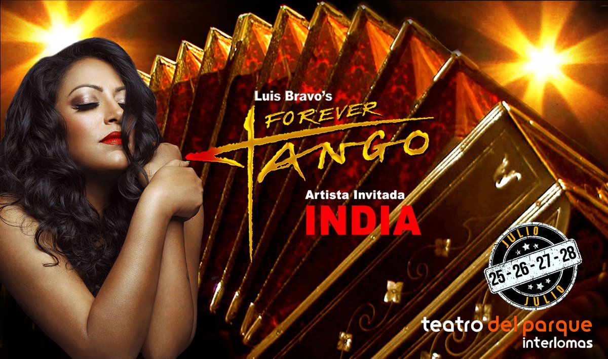 MEXICO 🇲🇽 !

INDIA and Diego EL CIGALA together with FOREVER TANGO on July 25, 26, 27 &amp; 28.
Teatro del Parque Interlomas. .

#forevertngoshow #forevertango #elcigala #diegoelcigala #indiaproductions #laprincesadelasalsa #interlomas #teatrodelparqueinterlomas #luisbravo