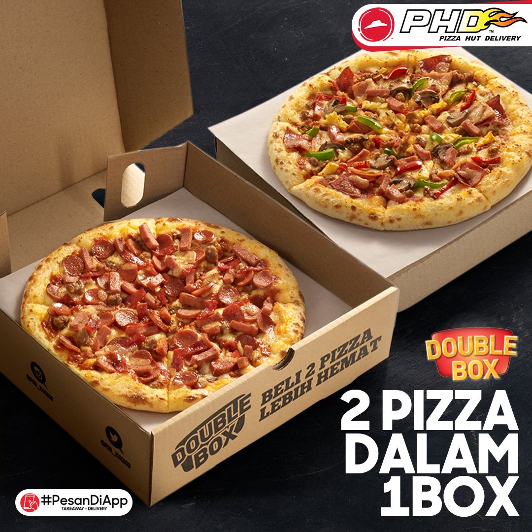 phd_id's tweet photo. Buat kumpul bareng keluarga atau bareng temen paling pas ditemenin Double Box PHD!
2 Pizza dalam 1 Box
Pilih suka - suka topping & pinggirannya!ย
Double serunya, Double nikmatnya dengan Double Box!๐
#Serubareng #PHDid #GakPakaiAlasan ๐ https://t.co/gviQTVAjV0