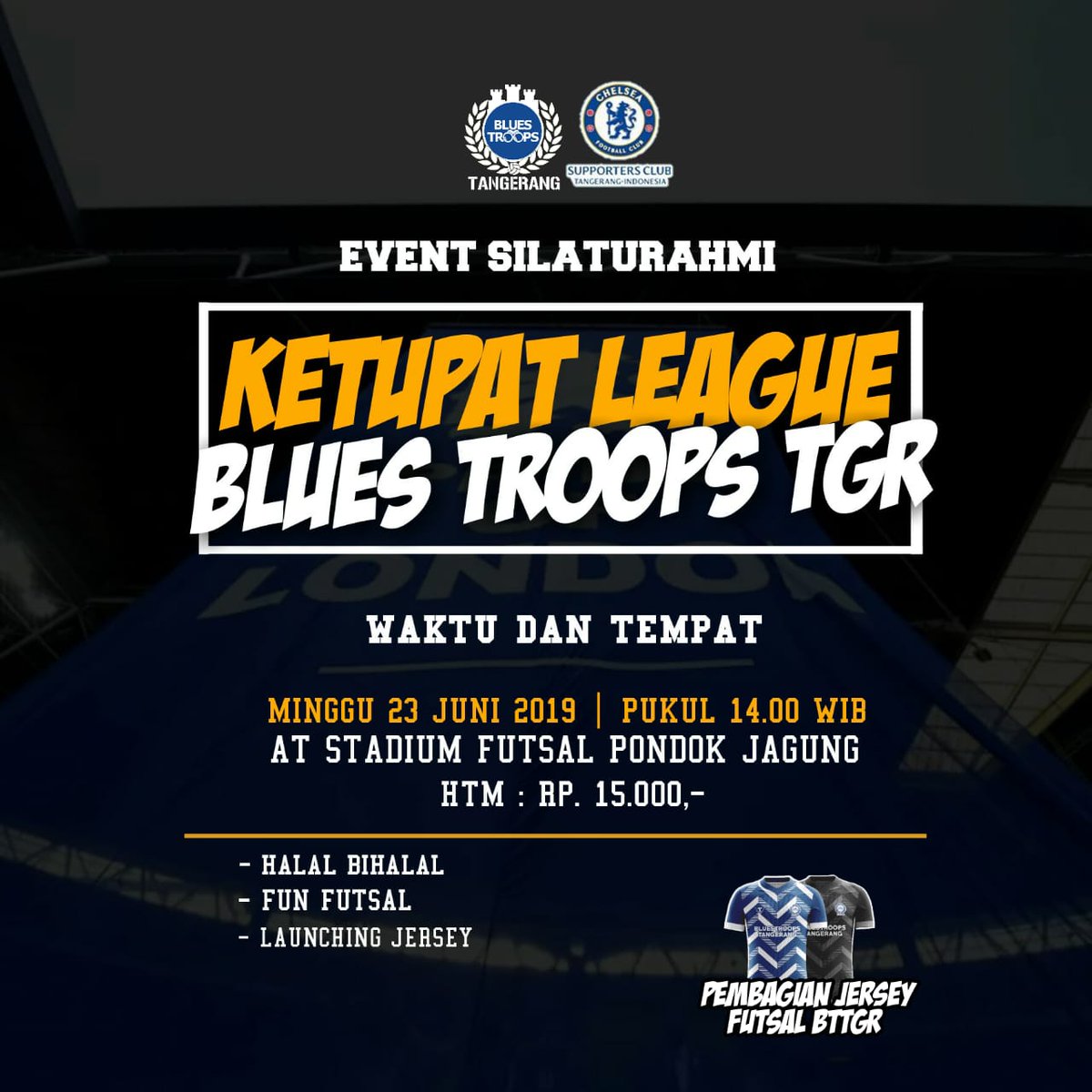 SUPER SUNDAY SILATURAHMI EVENT!
.

📆 MINGGU 23 JUNI 2019
🕓 14.00 WIB
💲 htm : 15K
⚽ At Stadium Futsal Pondok Jagung

NOTE : BERHUBUNG ADANYA LIGA, BAIKNYA DATANG TEPAT WAKTU. KARNA AKAN DIADAKAN PEMBAGIAN GROUP.
.
More info :
.
📱08999865868 - Iqbal
📱082315490993 - Bili
