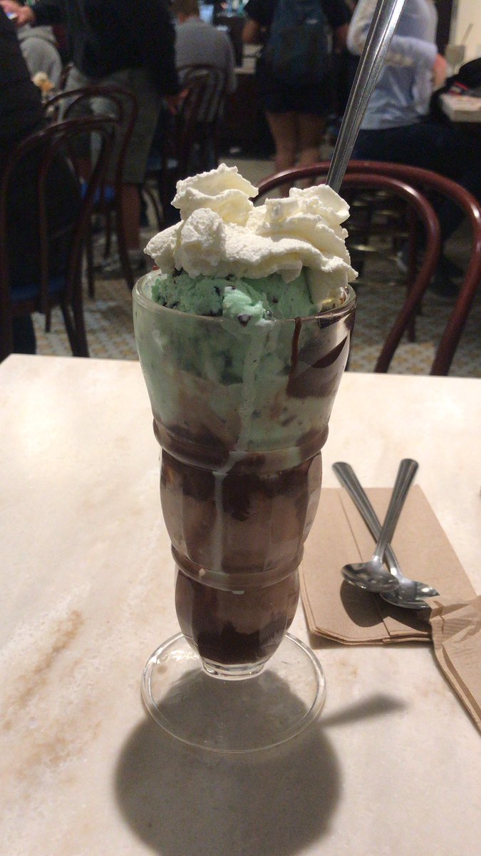 CcdrPriest's tweet photo. Ghirardelli Sunday.  Don’t need it but won’t stop eating it. https://t.co/RhHjRHr1Vq