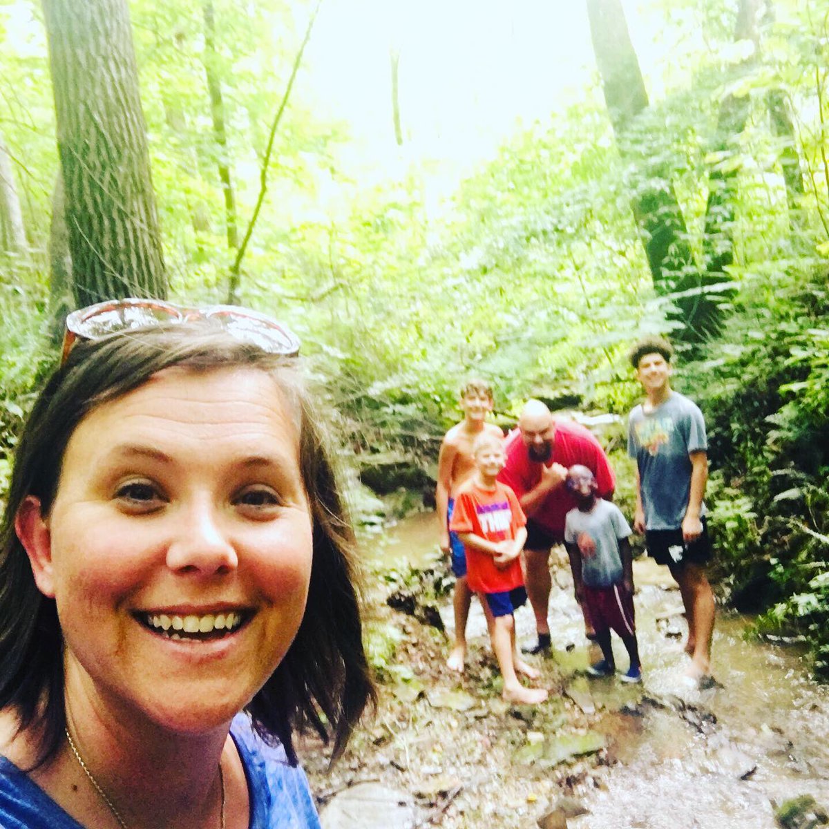 ajacksoneds's tweet photo. Escaped the burbs for a little R&amp;R! #leapfrog #creekstomping #lightingbugs #hiking and #TornadoWarning @CoachJackson15 https://t.co/tYW2DVTbOQ