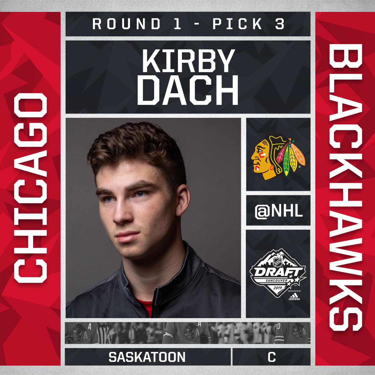 NHL's tweet photo. The newest member of the @NHLBlackhawks is @kdach77. #NHLDraft https://t.co/shBgkE5gSb