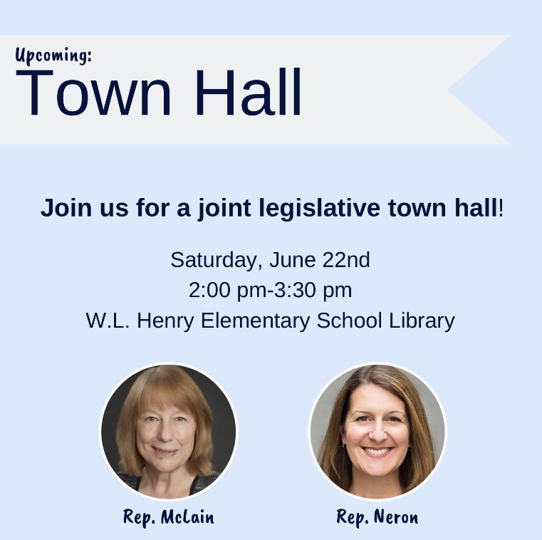 Reminder that I have a town hall tomorrow! Can’t wait to see you all soon!