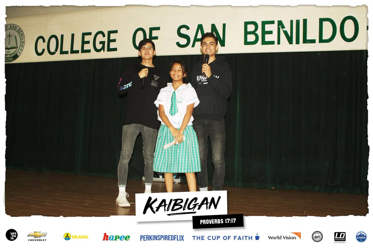 KaibiganOFC's tweet photo. The students of College of San Benildo brought up some energy and good vibes during the Kaibigan Movie School Tour. #kaibigan #hapee #ngitinghapee #hapeetoothpaste #kaibiganmovie #afriendlovesatalltimes https://t.co/3VC2VJtoko