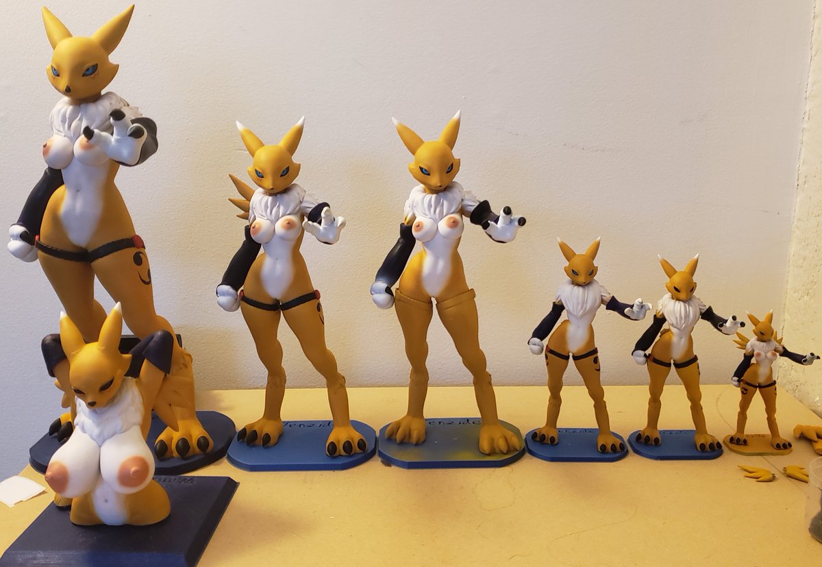 ...nearing completion to ship to their owners full body renamon sculpt by @Tenzide...