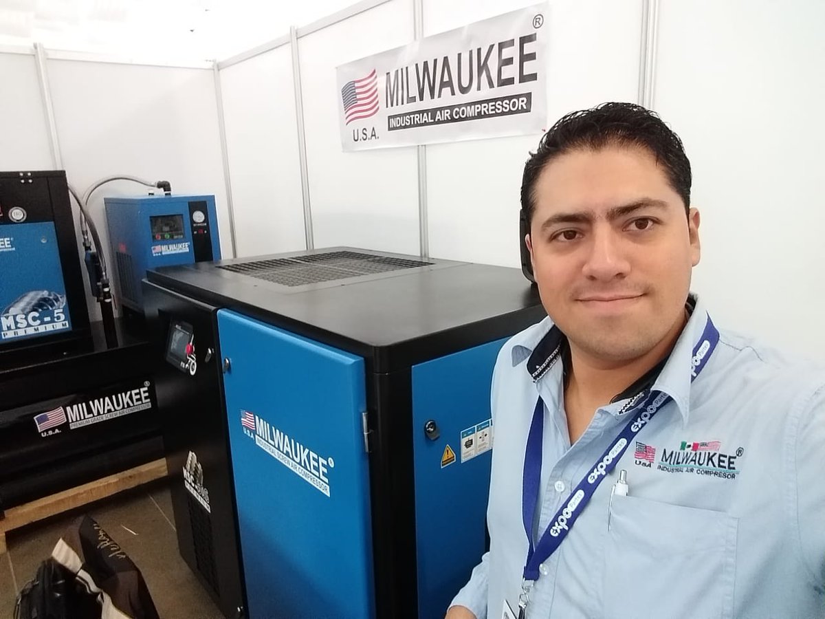 HectorAmaro's tweet image. #expopartes #SanLuis 2019 #Milwaukee #IndustrialAirCompressor