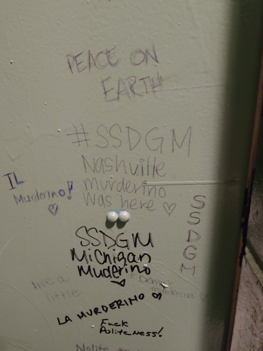 alisha67005's tweet photo. @MyFavMurder Found this in the bathroom of a vegan restaurant in Denver. https://t.co/DbqVN2q23E