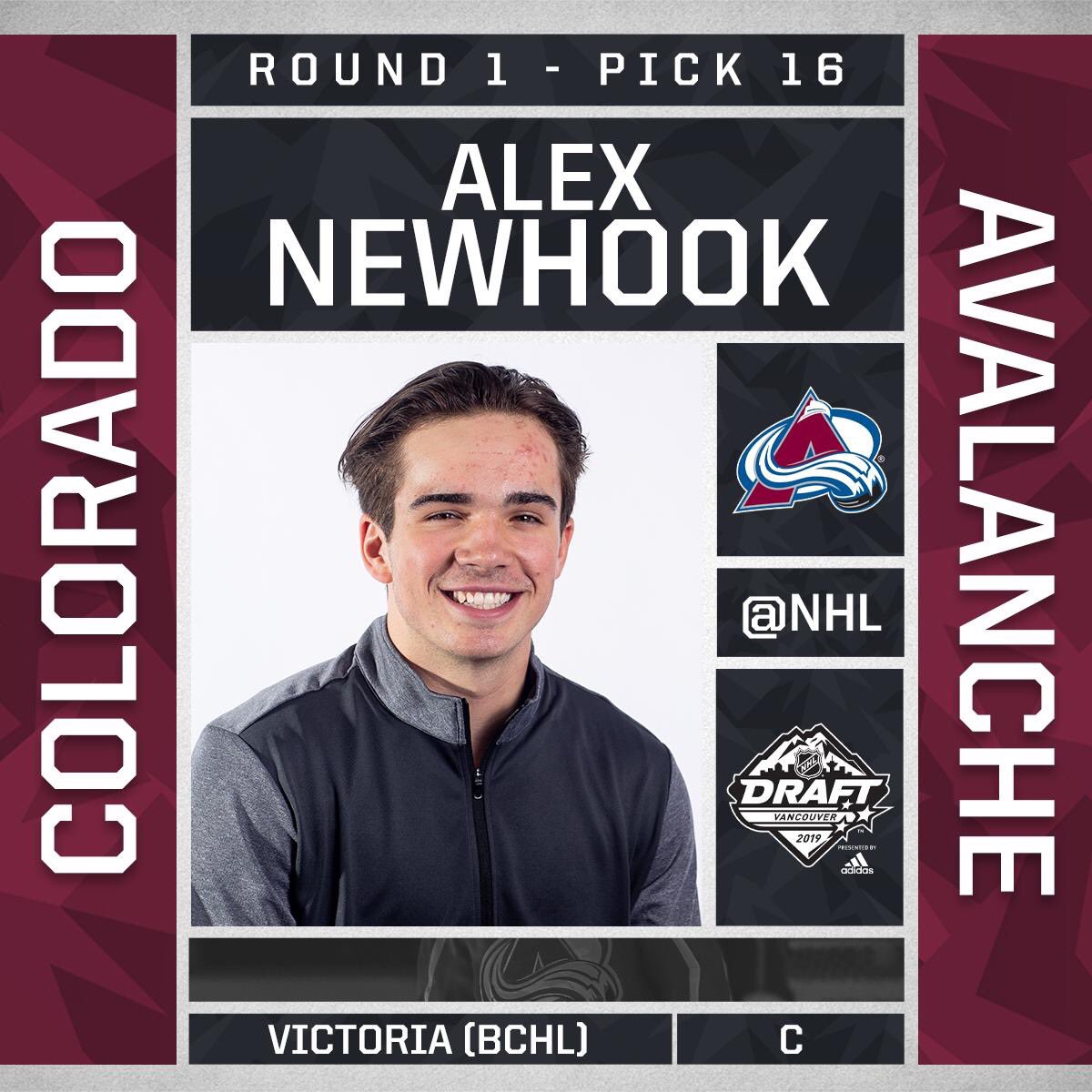 hockeynl1935's tweet image. Big congratulations to @AlexNewhook_  on being selected 16th overall by the @Avalanche #NHLEntryDraft