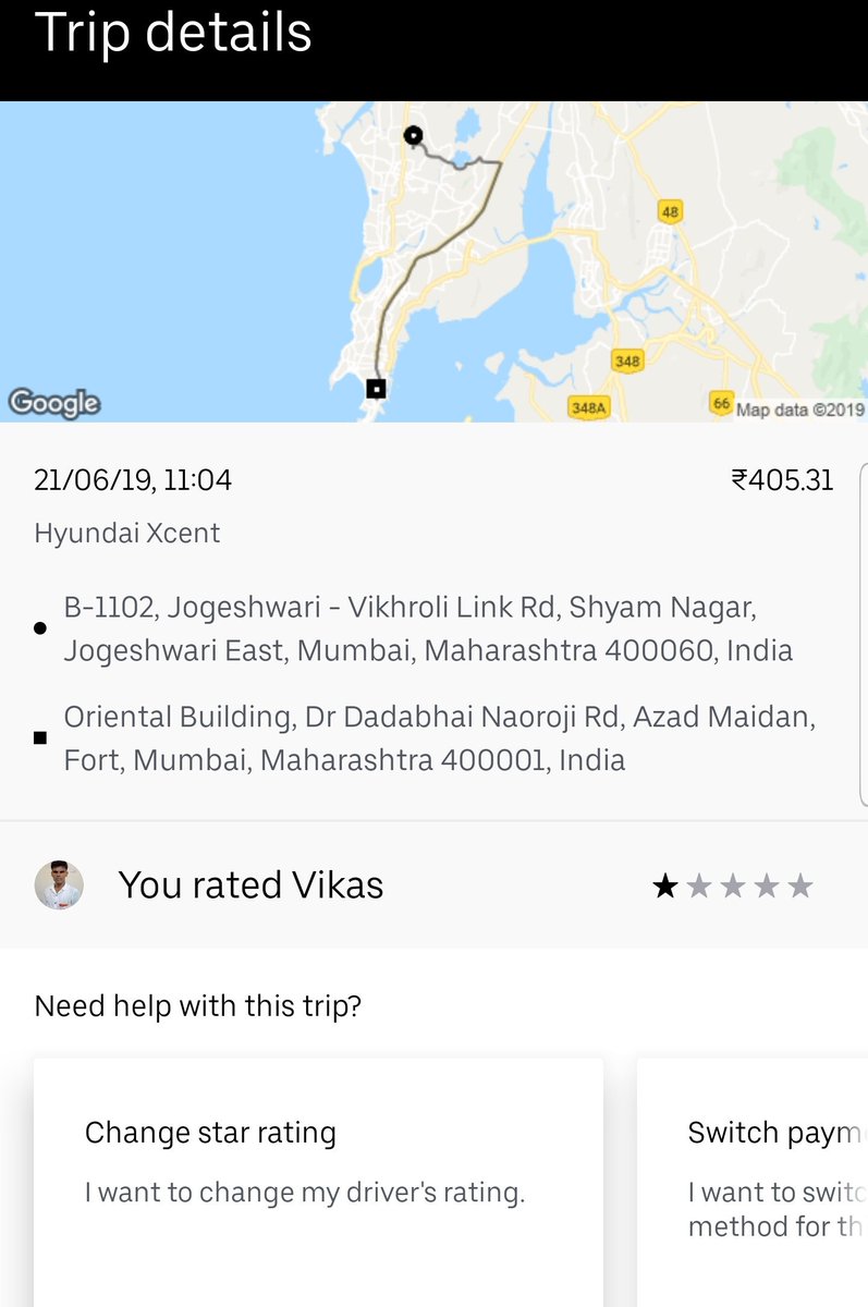 Took uber from home to office which is JVLR to Kanakia Wall Street.On making payment-asked for payment for ride from JVLR to FORT-Whereas I did not even travel to fort! <a href="/Uber/">Uber</a> cheatting-incorrect fare-charged more-process refund!