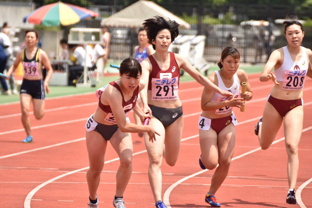 立命スポーツ編集局 公式 A Twitter 陸上競技部 第７２回西日本学生陸上競技対校選手権大会 1日目 於 西京極総合運動公園陸上競技場 女子4x400mr予選 １組１着 立命館大学 3 44 97q