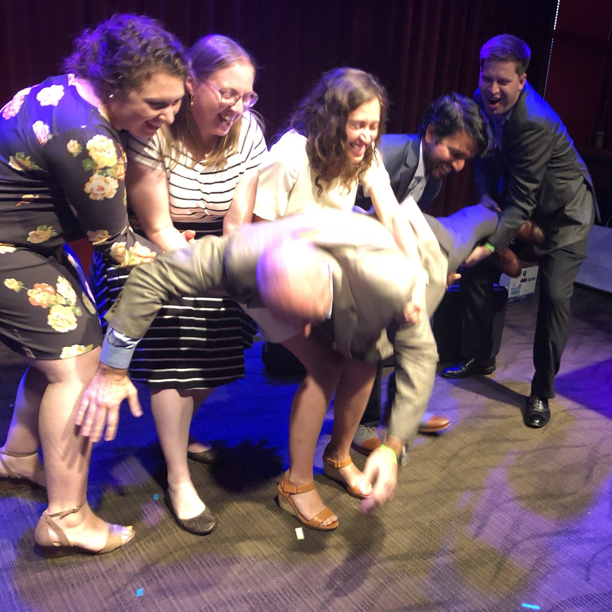 It’s all fun and games until you drop your program director. #PedsICU #graduation @boyerdon