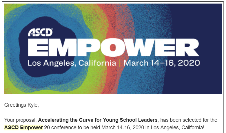 KyleHamstra's tweet image. Honored to present "Accelerating the Curve for Young School Leaders" with these 2016 @ASCD Emerging Leaders at #Empower20! #ASCDEL16 #ASCDEL #ELASCD