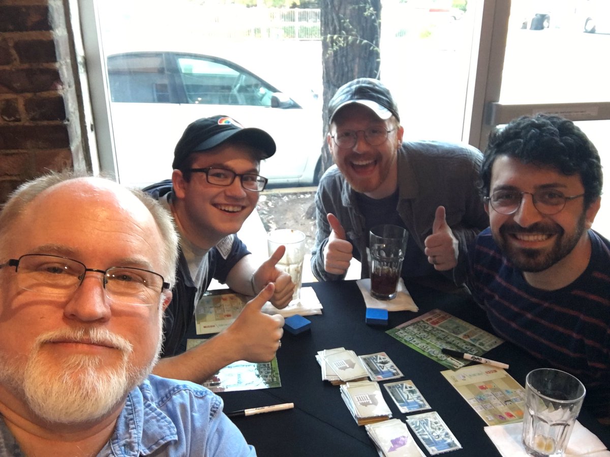 It’s always great to meet fans of the show, #GameNight, and make new friends to boot.  Thanks to Janus, @Jordanbusza, and Michael for letting me join their table at <a href="/GamehausCafe/">GameHaus Cafe</a>.