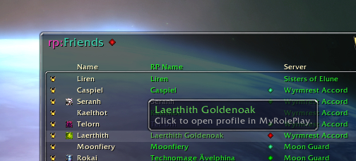 OraibiMoonGuard's tweet photo. You can download rp:Friends from CurseForge at https://t.co/YWkbw7rm0c, or install it via the Twitch client.
#Worldofwarcraft #roleplaying #addons #rpfriends #myroleplay #totalrp3 https://t.co/StiQEKRRVo