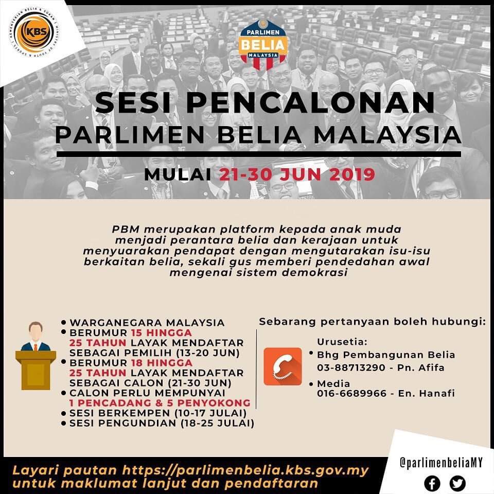 Do you have what it takes to be a Youth Parliamentarian? Ready to champion the causes that you believe are worth fighting for to build a better nation? Fancy debating real issues in the hallowed hall of Dewan Rakyat, Parlimen Malaysia? Then, give this one a shot. #YouthPower