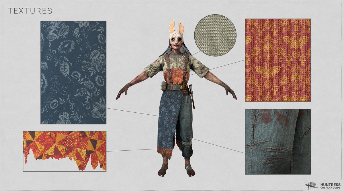 公式 Dead By Daylight 3周年記念アクティビティのひとつ 画像集を公開しました Deadbydaylight Dbd Dbd壁紙集 公式アートワークより ハントレスのコスプレガイド 仮面や服の詳細な資料 ぜひ使ってくださいね ダウンロードはこちら