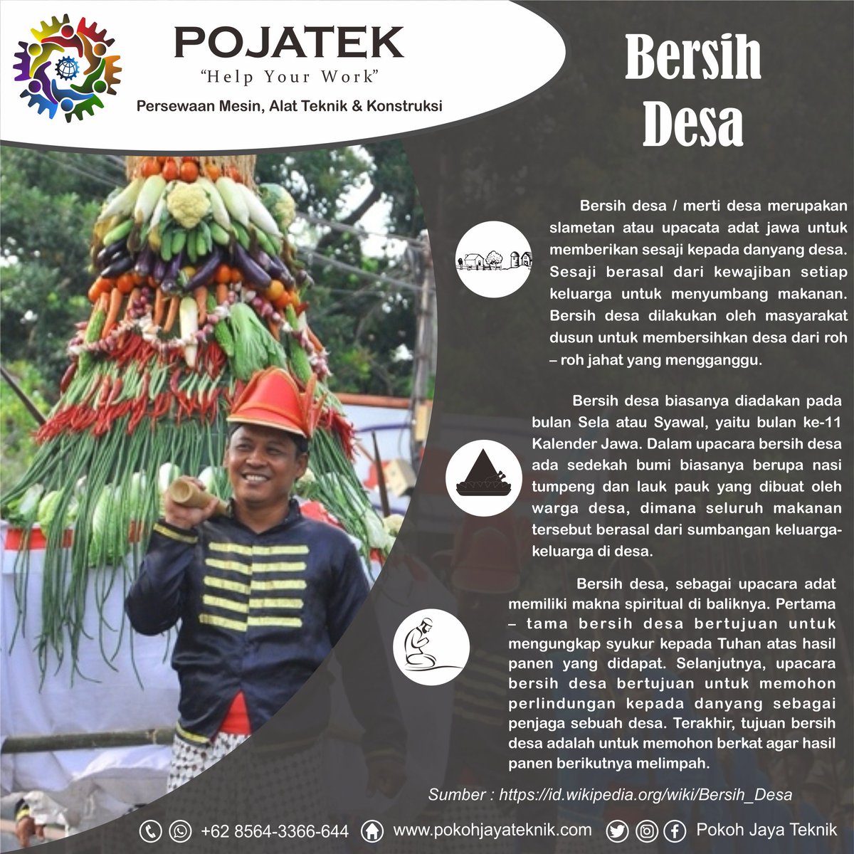 pokohjayateknik's tweet photo. Sekilas tentang kearifan lokal Yogyakarta, Bersih Desa rangkaian perayaan panen di Jawa setiap bulan 11 kalender Jawa.
#PokohJayaTeknik #HelpYourWork #harvest #harvestmoon #Jogja #JogjaIstimewa #Javanese #Java #BersihDesa #infojogja #jogjabisnis https://t.co/sJOaFqtSbn