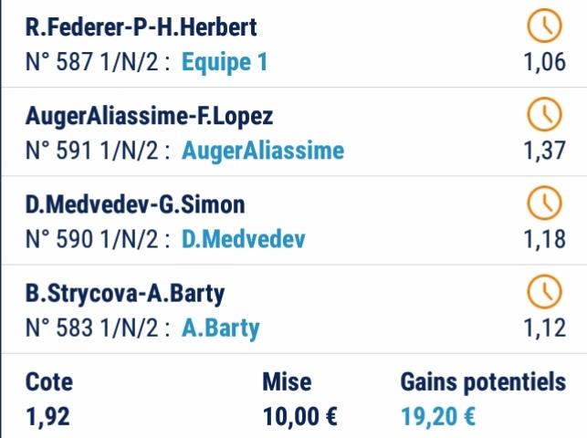 AzayPronos's tweet image. Prono Tennis du 22/06 🎾

Montante : Base 10€

Gains potentiels ~19.20€

#TeamParieur