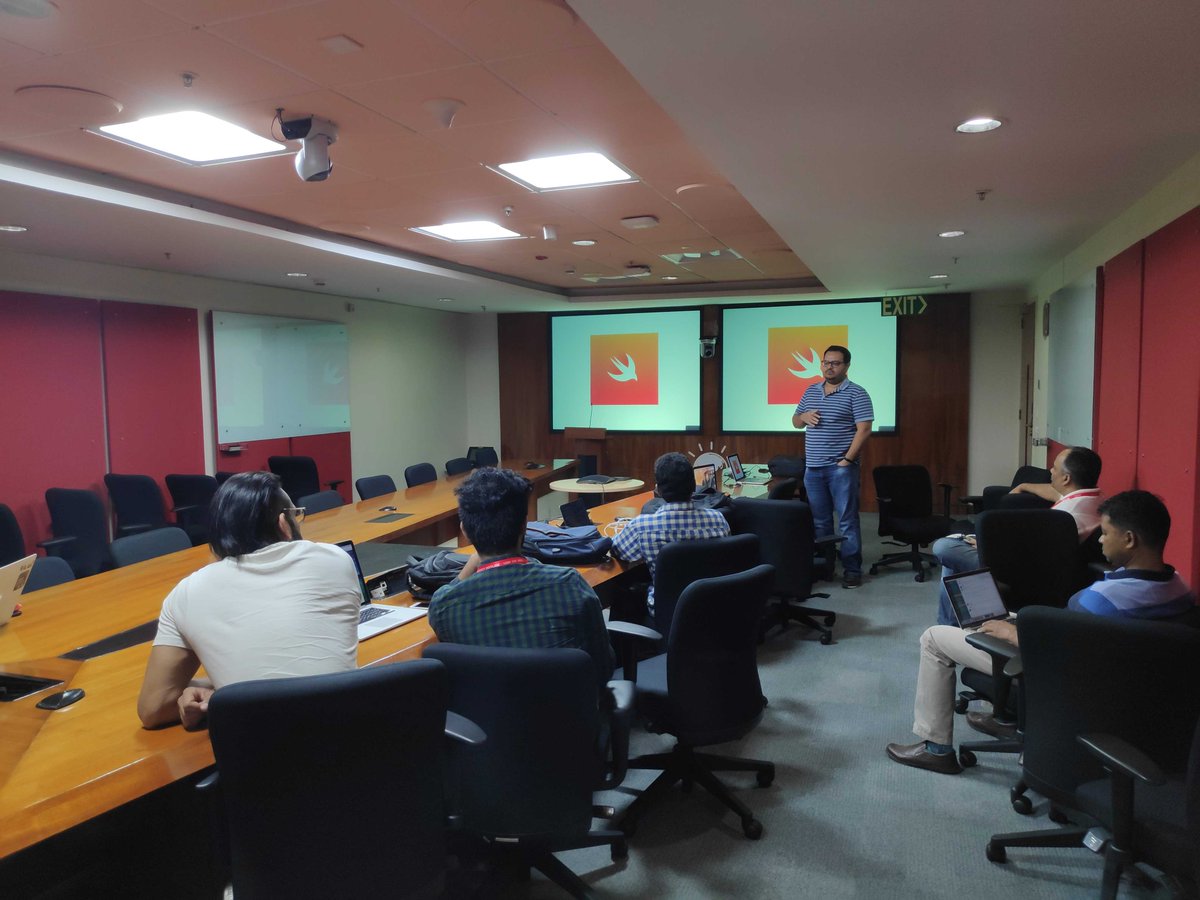 <a href="/pushkar_nk/">Pushkar N Kulkarni</a> demonstrating the expressiveness of #swift in #KituraSwift workshop