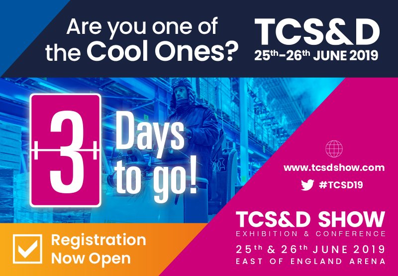 TCSDEvents's tweet photo. Tick. Tock. Only 3 days until the Temperature Controlled Storage &amp; Distribution Exhibition &amp; Conference on the 25 &amp; 26 June. Register today at https://t.co/GFbW6QZgEg #temperaturecontrolled #TCSD19 #frozen #chilled #sustainability #chilled #supplychain #logistics #refrigeration https://t.co/X1LDSTbx87