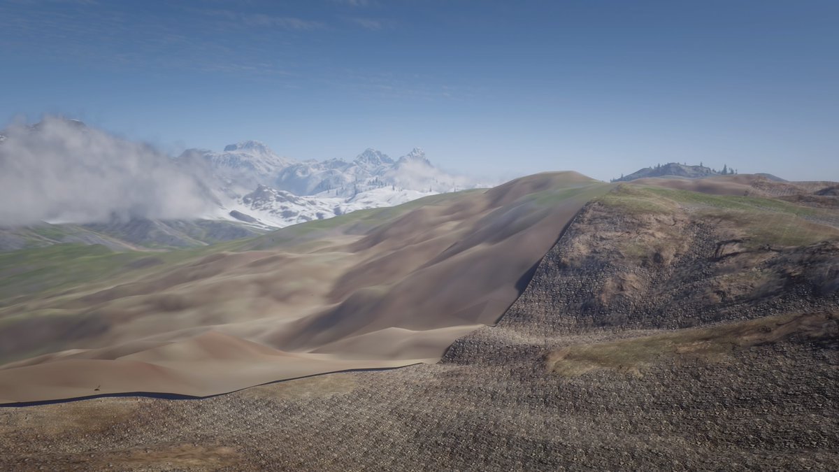 Eventually we reached this huge seam, where high-res landscape meets with low-res