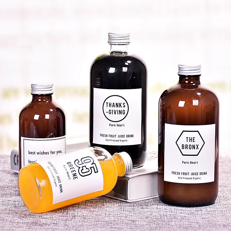 Factory price clear amber Boston round bottles