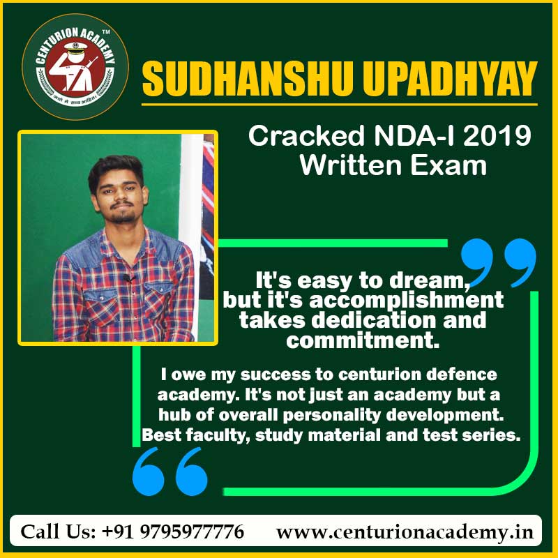 centurionaca's tweet photo. Congratulations #Sudhanshu_Upadhyay Cracked #NDA-I 2019 Written Exam. Your Success is our Reward.
Call Us: +91 9795977776
https://t.co/aG24qwYKZx
#NDA #NDACrashCourse #Defence #Exam #NDACoaching #DefenceAcademy #BestNDACoachingLucknow #SSB https://t.co/61MZtFQg0S