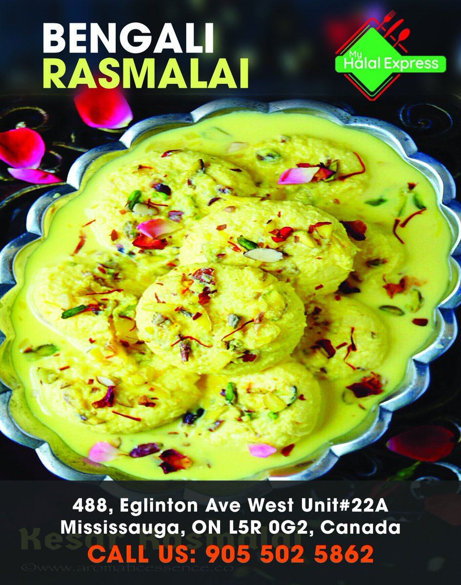 myhalalexpress's tweet photo. Ras malai, also known as Rossomalai, is a Bengali dessert. It has been described as "a rich cheesecake without a crust". It is considered to be a variation of the rasgulla in which syrup is replaced with thick milk.
https://t.co/8xD3lTcGN2
#Canada #Mississauga #food #restaurant https://t.co/ce4uIulyqF