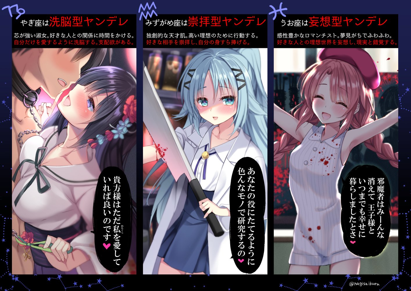 伊倉ナギサ 12星座ヤンデレタイプ表