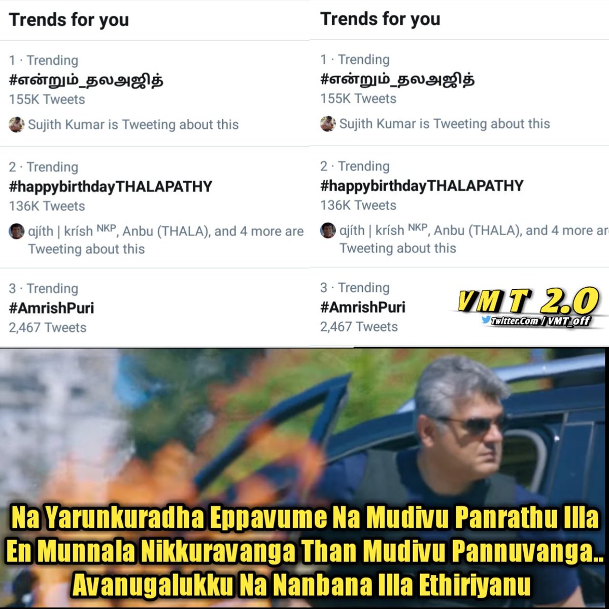 TNAjith_FC's tweet photo. 155K TWEET'S..
Still No Trending No 1 Position..
😎✌

#என்றும்_தலஅஜித் https://t.co/f1XPvk4qON