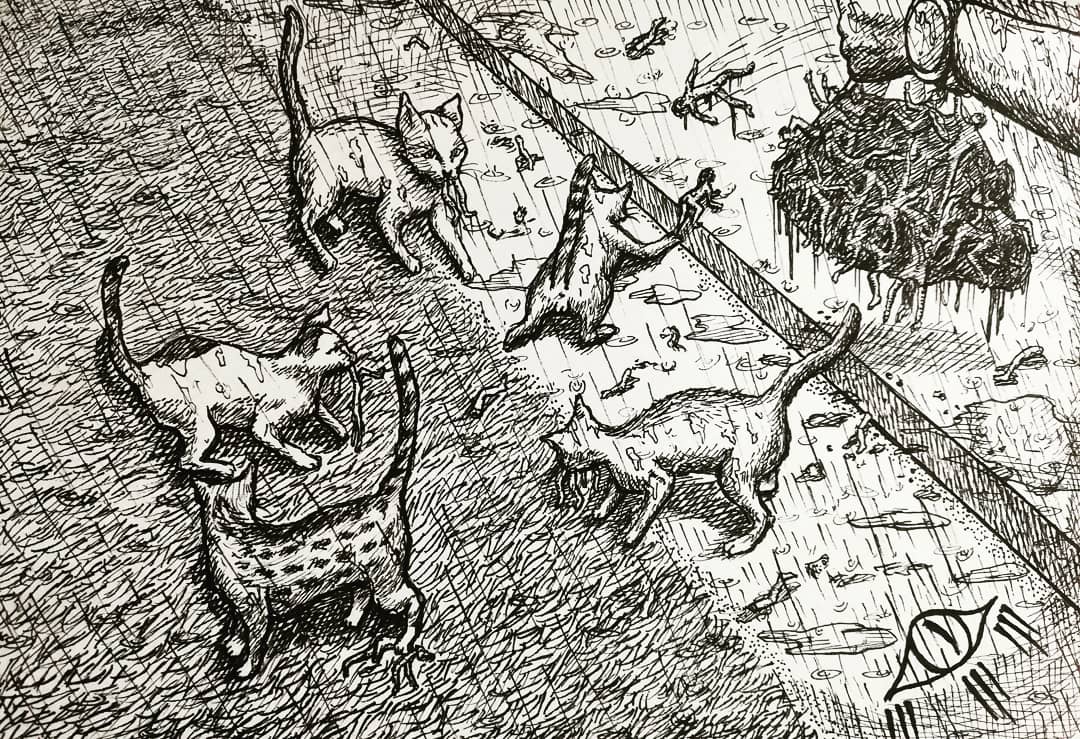Feeding the gods 062219

#arningechano #illustrations #artph #catart #catillustration #creatures #animalartwork #cats #illustagram #illart #neko #catstagram #lineart #inkdrawing #penandink #misanthropy #inkillustrations #darkart #darkartist