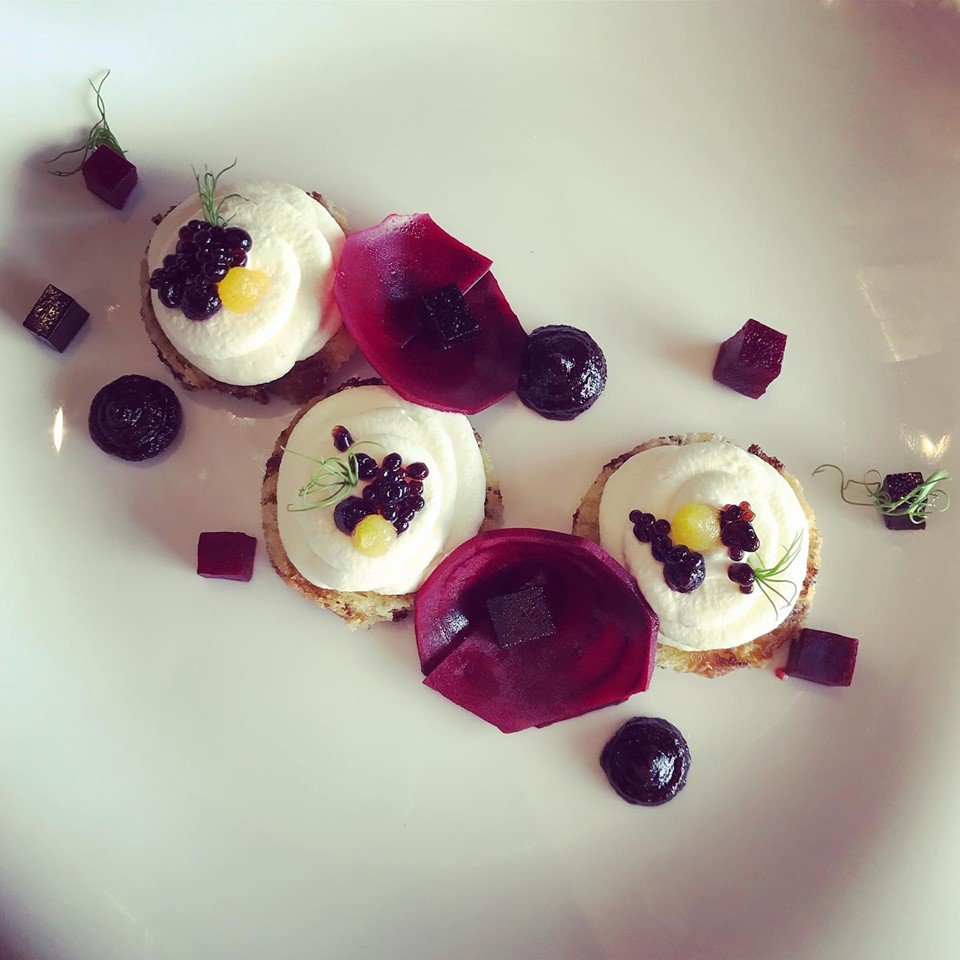 Our NEW MENU launches today with some rather beautiful dishes in store from our new Head Chef, James Dempsey 👨‍🍳

Here’s a sneak peek... Goats Cheese Mousse - garlic croute, beetroot &amp; balsamic pearls 😋

Who's coming to try it?